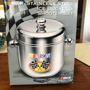 Nascar Godinger Vintage Stainless Steel Ice Bucket & Shooter Set